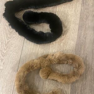 Black and Brown Faux Fur Scarves
